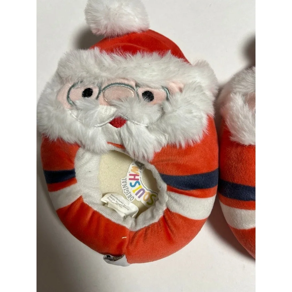 Squishmallow Christmas Slippers kids size 11/12 set of‎ 2 Santa and tree